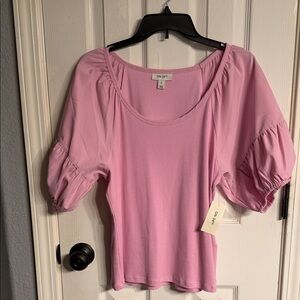 On 34th Macy’s Pink Puff Sleeve Top